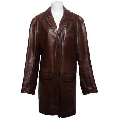 Leather coat (Brown) from Rocco Barocco Leather, Polyester