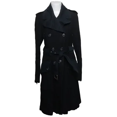 Trench-coat (Noir, Bleu) de Nolita Coton, Laine