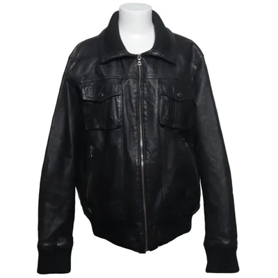 Läderjacka (Svart) från Bogie Akryl, Bomull, Elastan, Skinn, Polyester