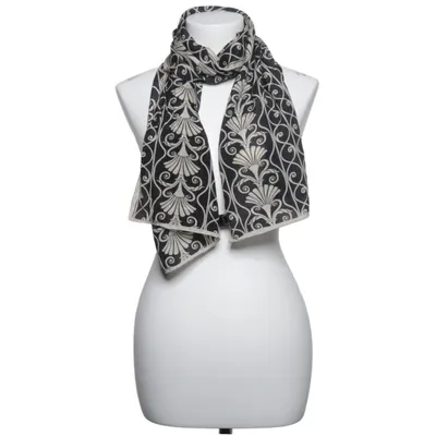 Sjal (Sort, Beige) fra Fox & Chave Silke
