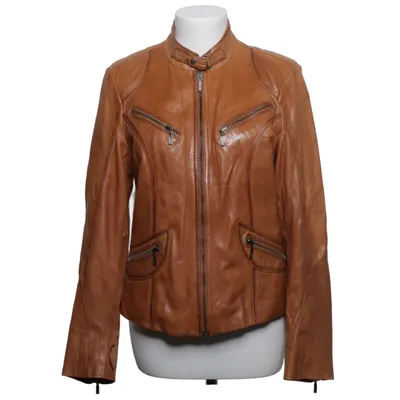 Leren jack (Bruin) van Saki Collection