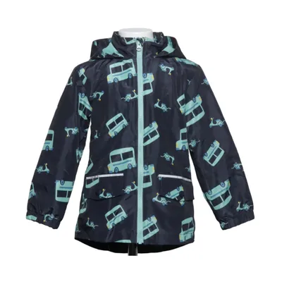 Regenjack (Zwart, Meerkleurig) van Lupilu Katoen, Gerecycled polyester