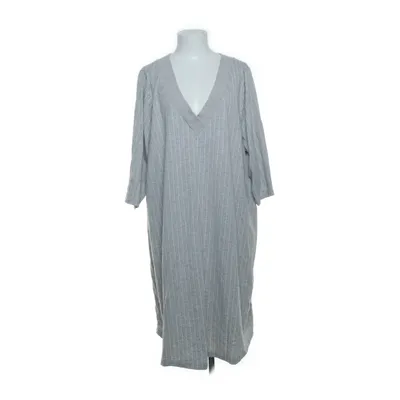 Jurk (Grijs, Wit) van Zizzi Katoen, Elastaan, Polyester, Viscose