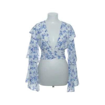 Crop top (White, Blue) from Boohoo Polyester