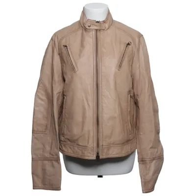 Læderjakke (Beige) fra Bagatt Læder, Polyester