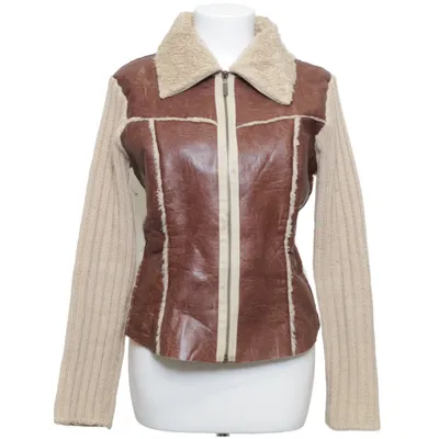 Shearling jacket (Brown, Beige) from Sis Acrylic, Polyester, Polyurethane