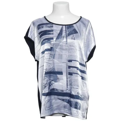 Top (Blue, White) from Faber Elastane, Polyester, Viscose