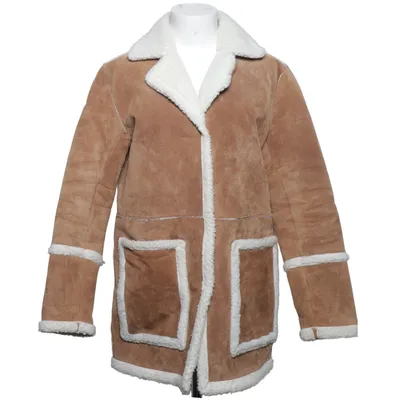 Shearling jas (Bruin, Wit) van Freaky Nation Leer, Polyester