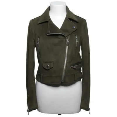 Bikerjacka (Grön) från Zara Basic Outerwear Elastan, Polyester