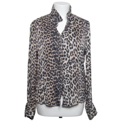 Blus (Brun, Svart, Beige, Flerfärgad) från Ganni Elastan, Silke