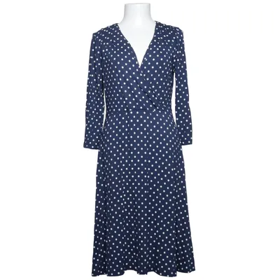 Slå-om-kjole (Blå, Hvid) fra Jumperfabriken Elastan, Viscose