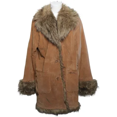 Læderfrakke (Brun) fra Elka Læder, Polyester