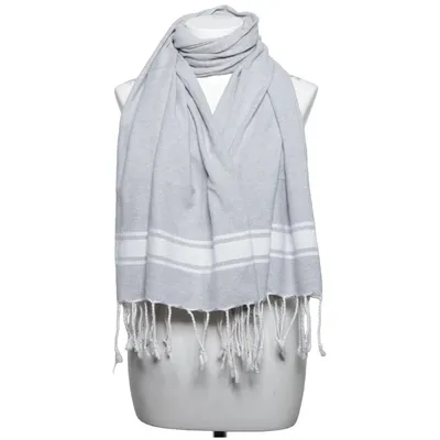 Scarf (Gray, White) from Elsaform Cotton, Polyester, Viscose