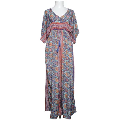 Långklänning (Blå, Orange, Rosa, Flerfärgad) från Namasle India Polyester, Silke