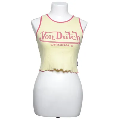Crop top (Gul, Rosa) från Von Dutch Elastan, Ekologisk bomull