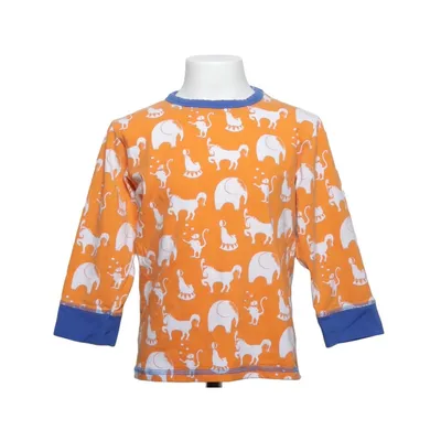 Lange mouwen shirt (Oranje, Blauw, Wit) van Plastisock Katoen, Elastaan