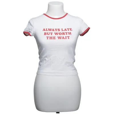 T-shirt (Wit, Rood) van FB Sister Katoen, Elastaan