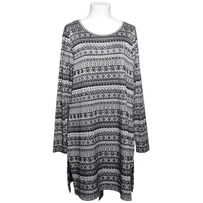 Kjole (Sort, Hvid, Grå) fra Indiska Elastan, Polyester, Viscose