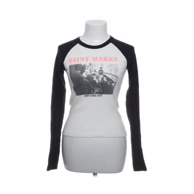 Långärmad t-shirt (Vit, Svart) från Brandy Melville Bomull