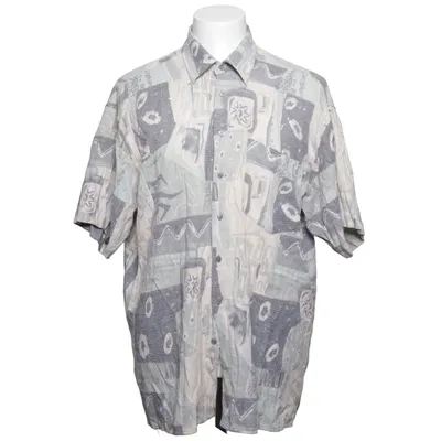 Chemise à manches courtes (Gris, Beige) de New Fast Polyester, Viscose