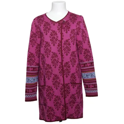 Cardigan (Violet) de Oleana Laine de mouton, Soie