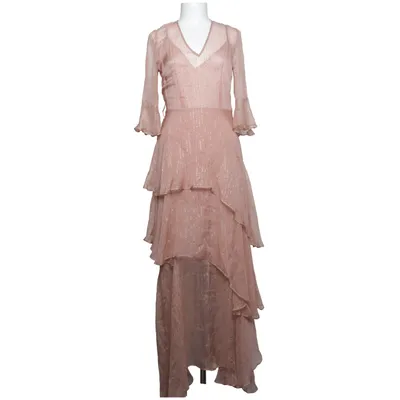 Maxi dress (Beige) from We Are Kindred Metallic fiber, Polyester, Silk