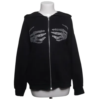 Capuchon sweater (Zwart) Katoen, Polyester