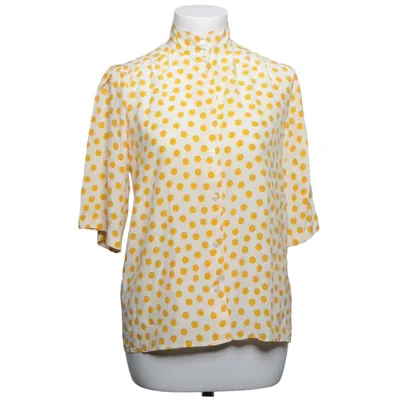 Chemise à manches courtes (Jaune, Blanc) de Louise Béen Soie