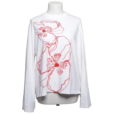 Long sleeve T-shirt (White, Red) from Cecilie Bahnsen Elastane, Organic cotton, Polyester, Silk