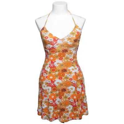 Halternek jurk (Oranje, Wit, Geel) van Bershka Elastaan, Viscose