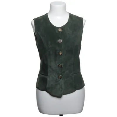 Leather vest (Green) from Admont Acetate, Leather, Viscose