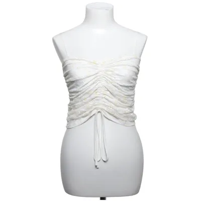 Crop top (Hvid, Gul) fra Zara Polyester, Viscose