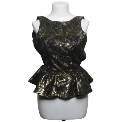 Peplum top (Zwart, Goud) van Rare London Katoen, Polyester
