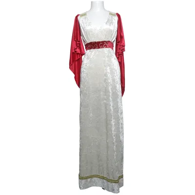 Maskeradkläder (Vit, Röd, Guldfärgad) från Boland Polyester