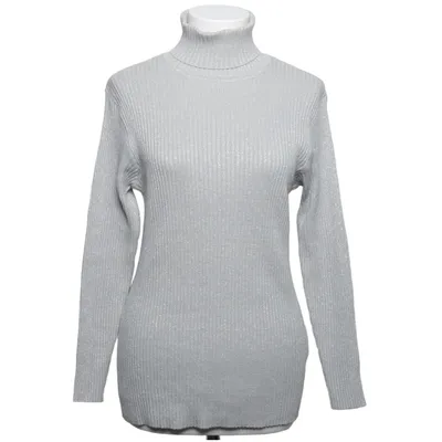 Pul à col roulé (Gris, Argent) de Alba Moda Coton, Fibre métallique, Polyester