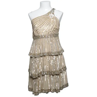 Cocktailklänning (Beige, Guldfärgad) från Scala Polyester, Silke
