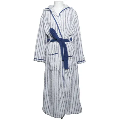 Bathrobe (White, Blue) from Badizio Polyester