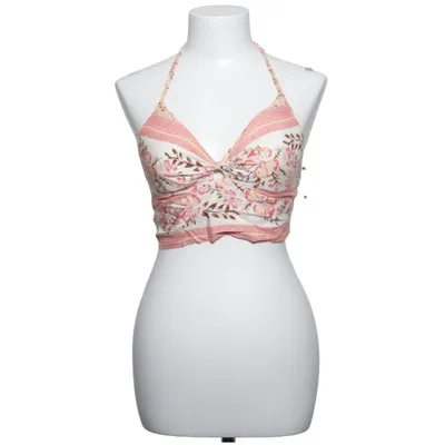 Halternecktopp (Vit, Rosa, Orange)