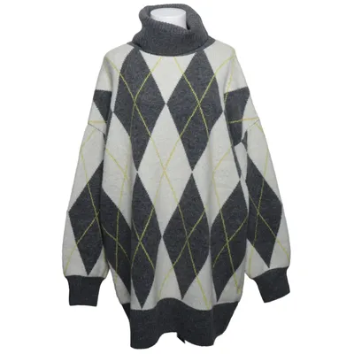 Pul à col roulé (Gris, Blanc, Jaune) de Pringle Of Scotland x H&M Polyester, Acrylique, Laine, Élasthane