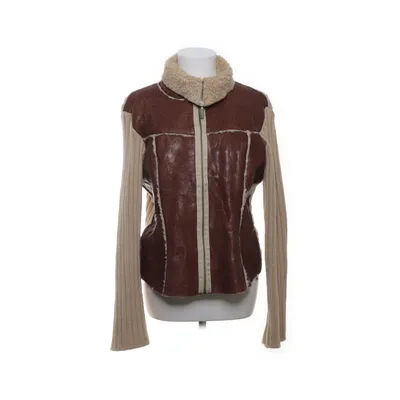 Shearlingjacka (Brun, Beige) Akryl, Päls, Polyester, Polyuretan, Ull