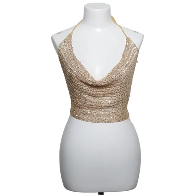 Halterneck top (Guld) fra Shein Polyester