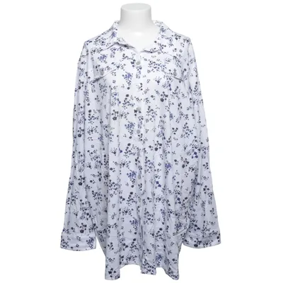 Blouse (White, Blue) from Pure by Ulla Popken Cotton