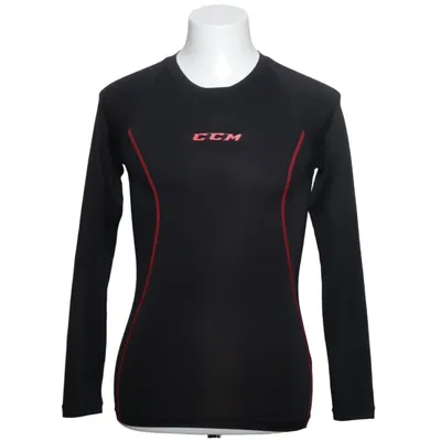 Baselayertrøje (Sort, Rød) fra CCM Elastan, Polyester