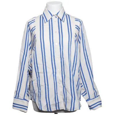 Chemise (Bleu, Blanc) de Massimo Dutti Polyester, Viscose