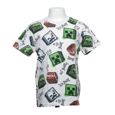 T-shirt (Vit, Flerfärgad) från Minecraft Bomull