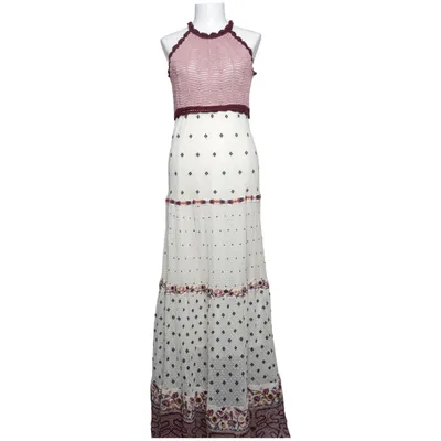 Maxi jurk (Wit, Roze, Lila) van Zara Katoen, Polyamide