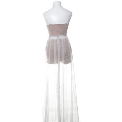 Maxi dress (Beige, White) from White Fox Elastane, Polyester
