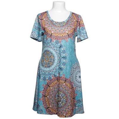 Robe (Bleu, Multicolore) de Yidarton Coton, Polyester