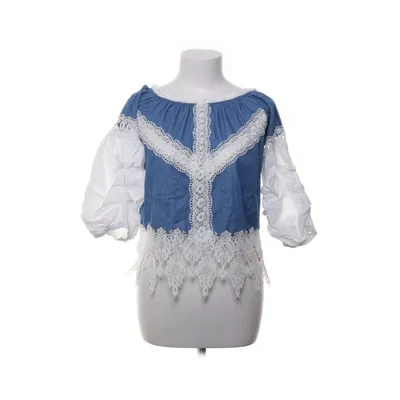Blouse (Blue, White) from Jean Louis Francois Cotton, Polyester