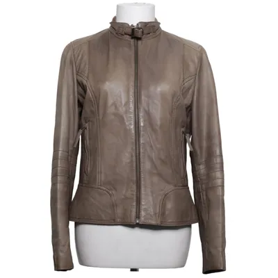 Leather jacket (Brown) from Oakwood Acetate, Leather, Viscose